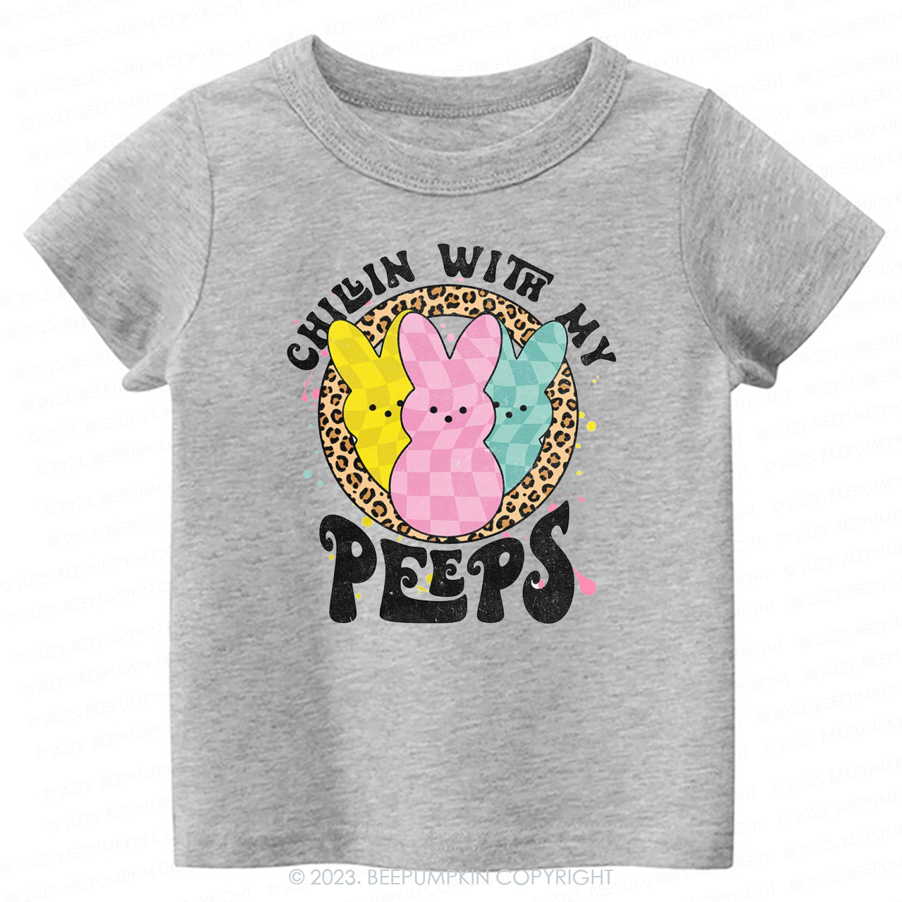 Chillin' with My Peeps Leopard-Toddler Tees