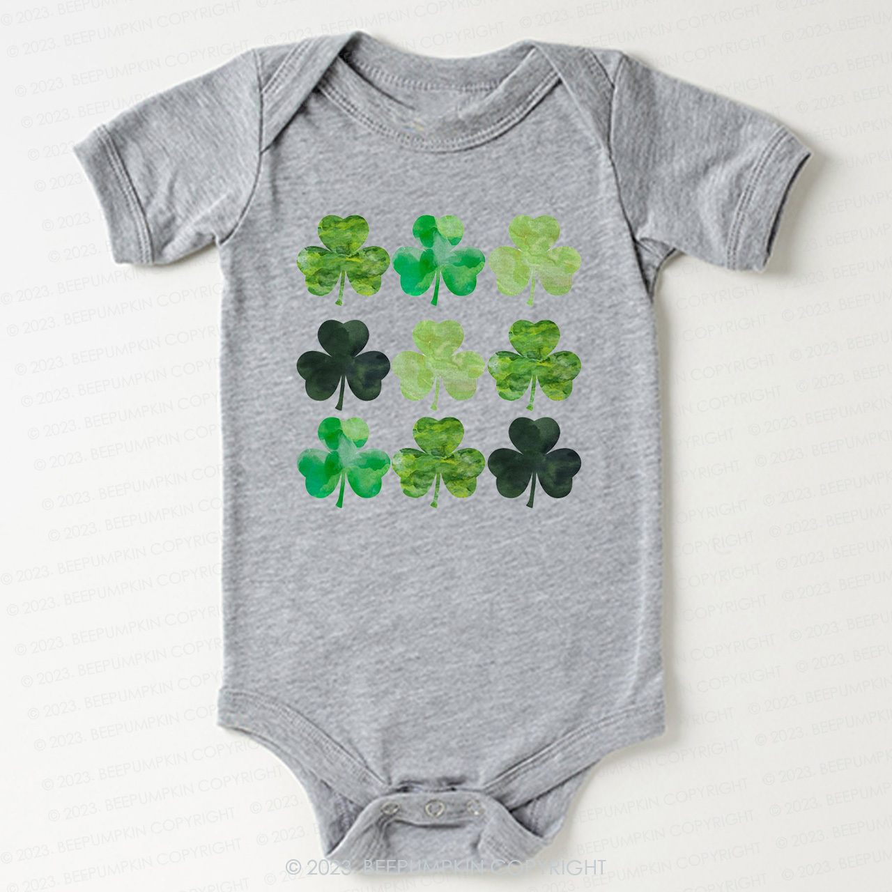 Watercolor Clovers St.Patricks Day Bodysuit For Baby