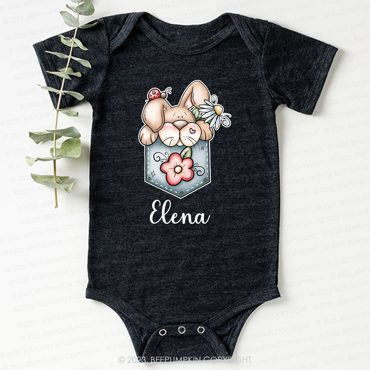 Pocket Bunny Hoppy Easter Bodysuit For Baby