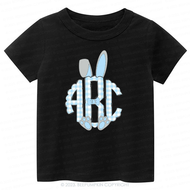 Pink Easter Bunny Ears Monogram Easter Toddler Tees
