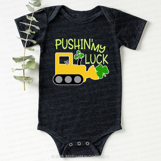 Pushin' My Luck St.Patricks Day Bodysuit For Baby