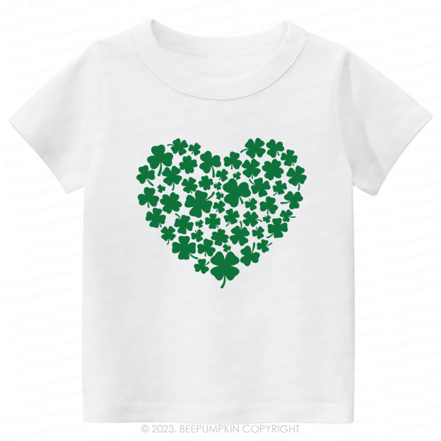 Shamrock Heart St.Patricks Day-Toddler&Kids Tees