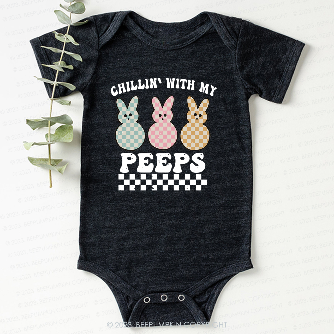 Chillin' With My Peeps Retro Kids Easter Bodysuit For Baby
