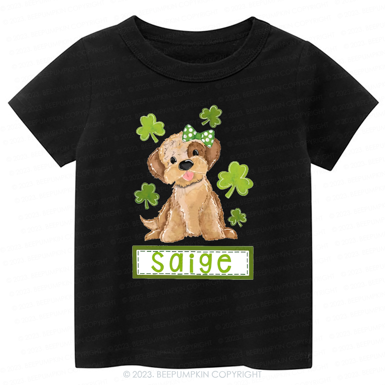Polka Dot Bow Dog -Toddler Tees