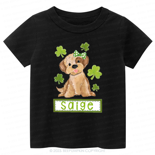 Polka Dot Bow Dog -Toddler Tees