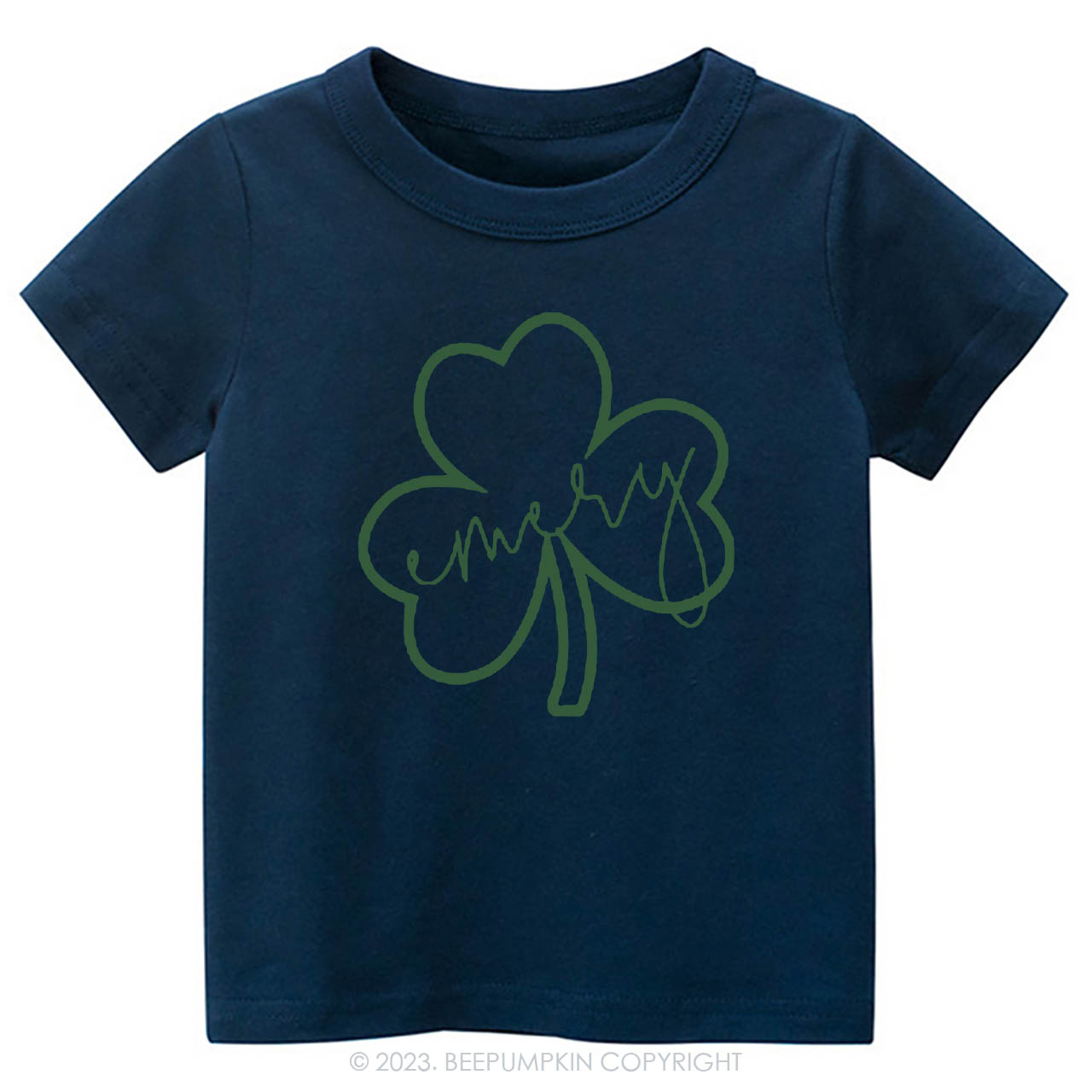 Shamrock Glitter Name St.Patricks Day -Toddler Tees
