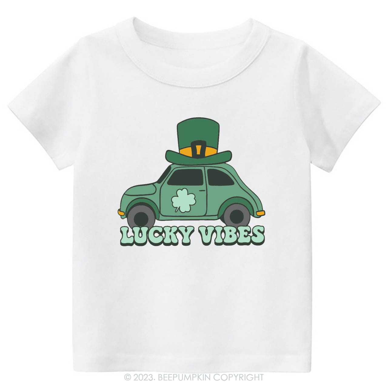 Lucky Vibes Car St.Patricks Day -Toddler Tees