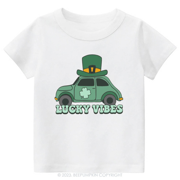 Lucky Vibes Car St.Patricks Day -Toddler Tees