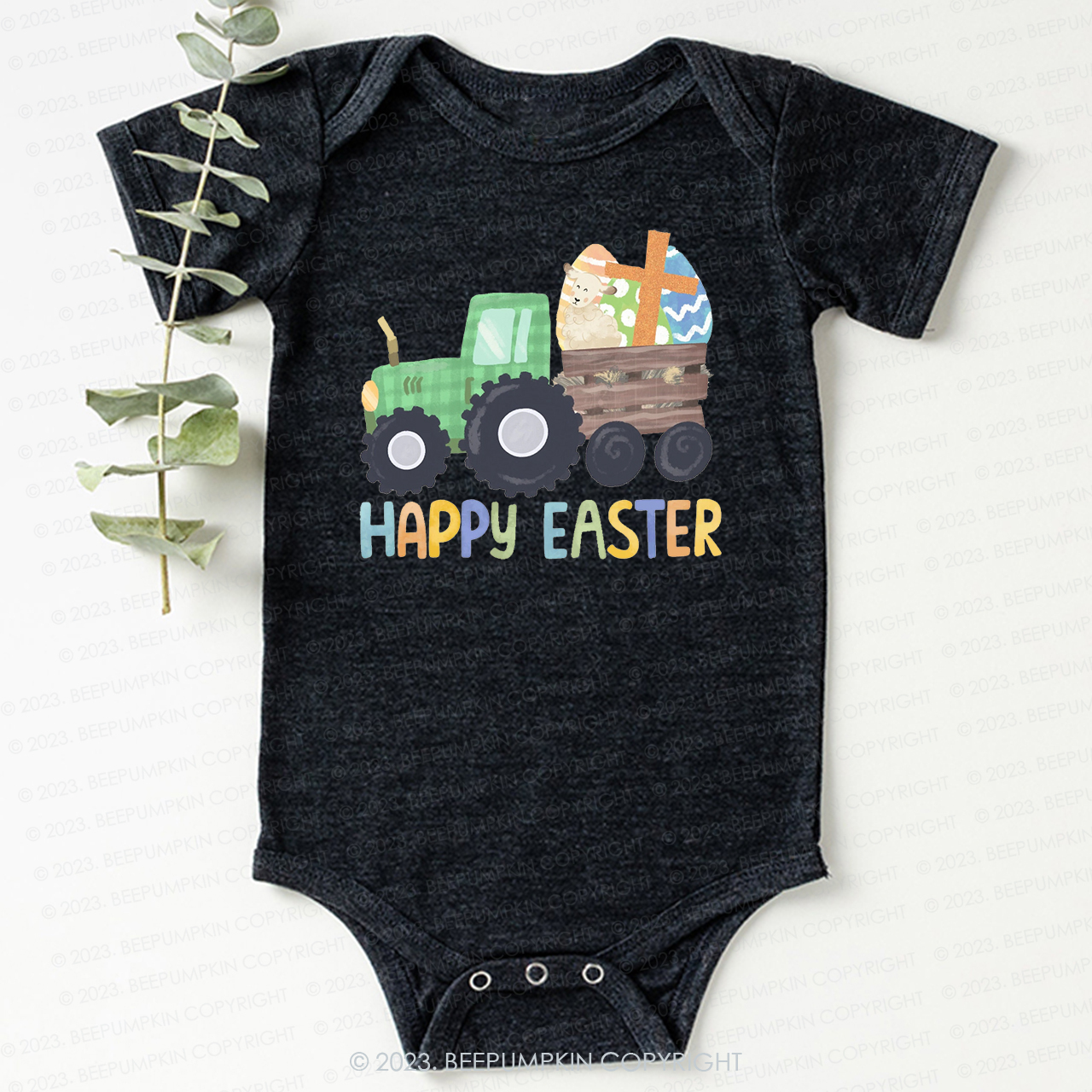 Tractor Easter Egg Hunt Bodysuit For Baby