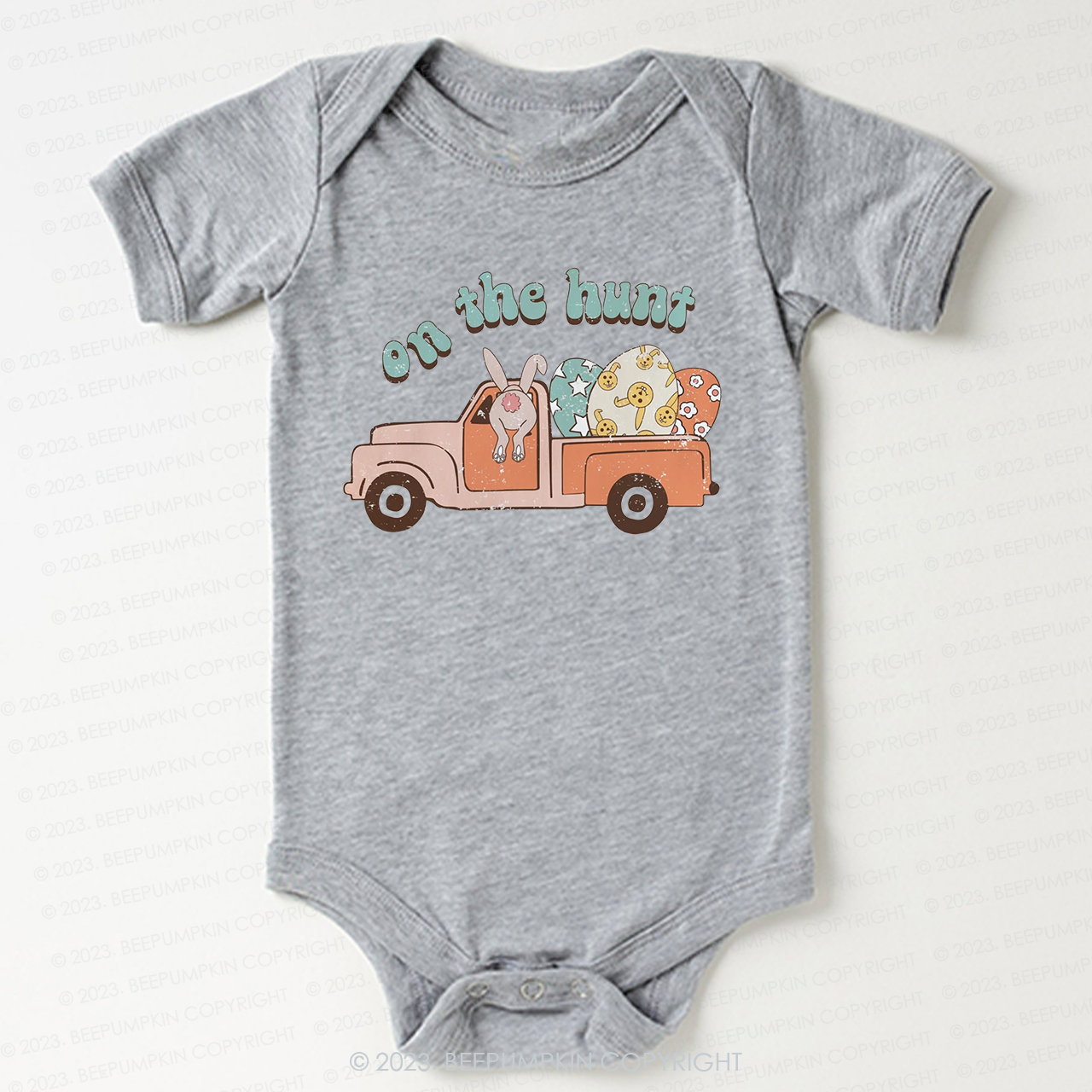 On the Hunt Easter Groovy Bodysuit For Baby