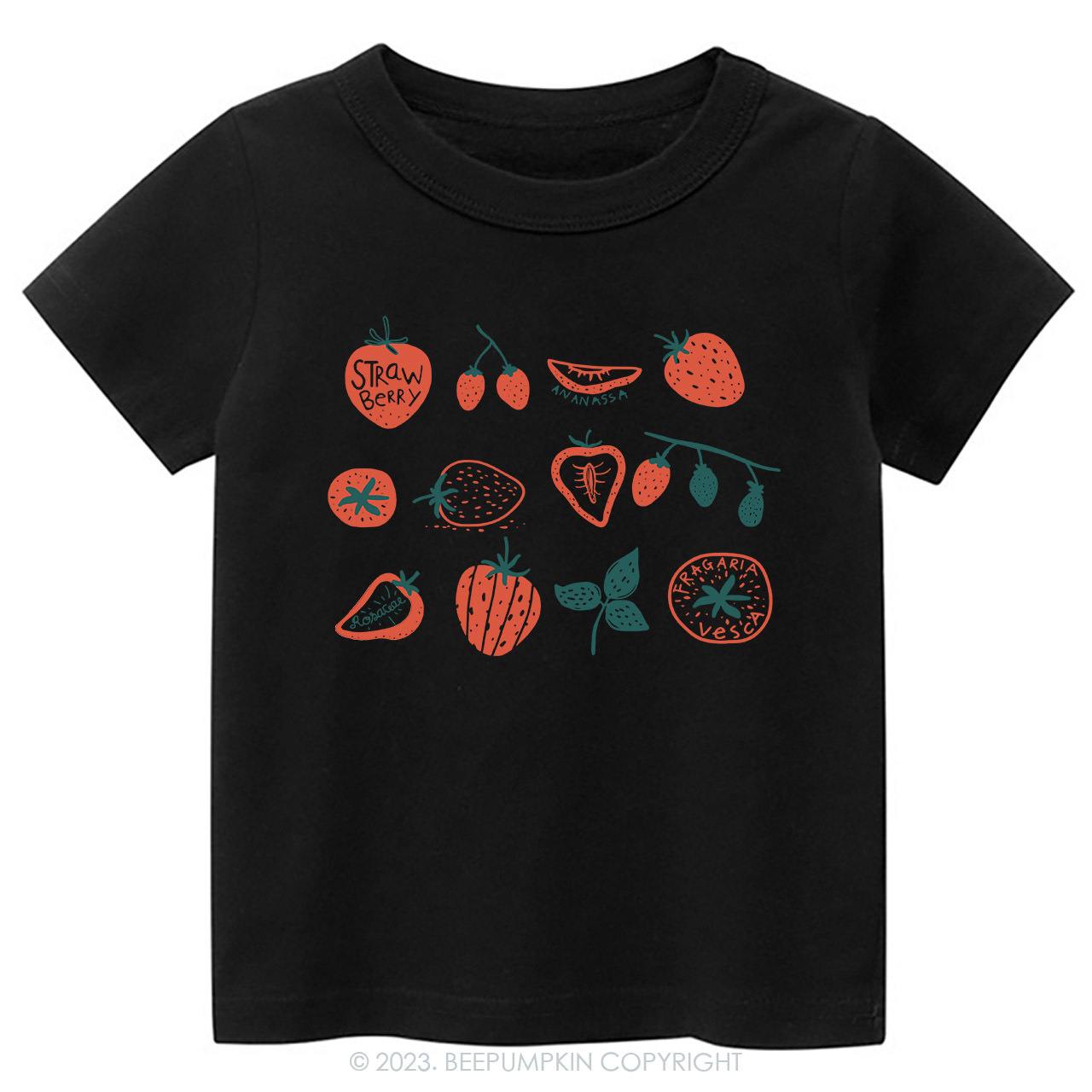 Strawberry Kids Retro Natural Toddler Tees
