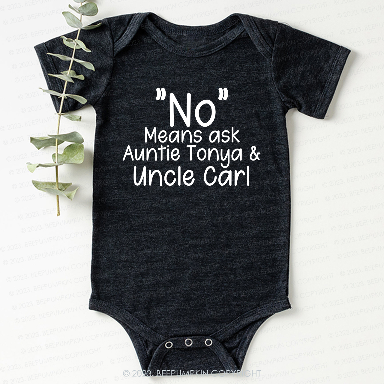 No Means Ask Auntie And Uncle Bodysuit For Baby