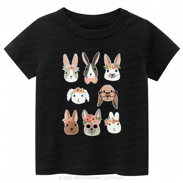 Cute Girl Bunny And Dog Easter Bunny-Toddler Tees