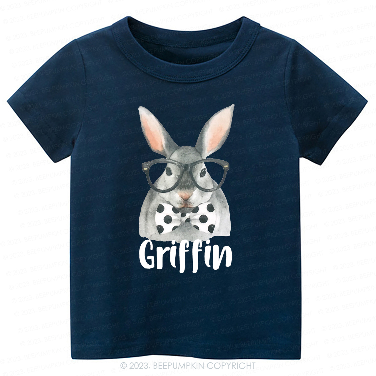Personalized Easter Raglan Hipster Bunny -Toddler Tees