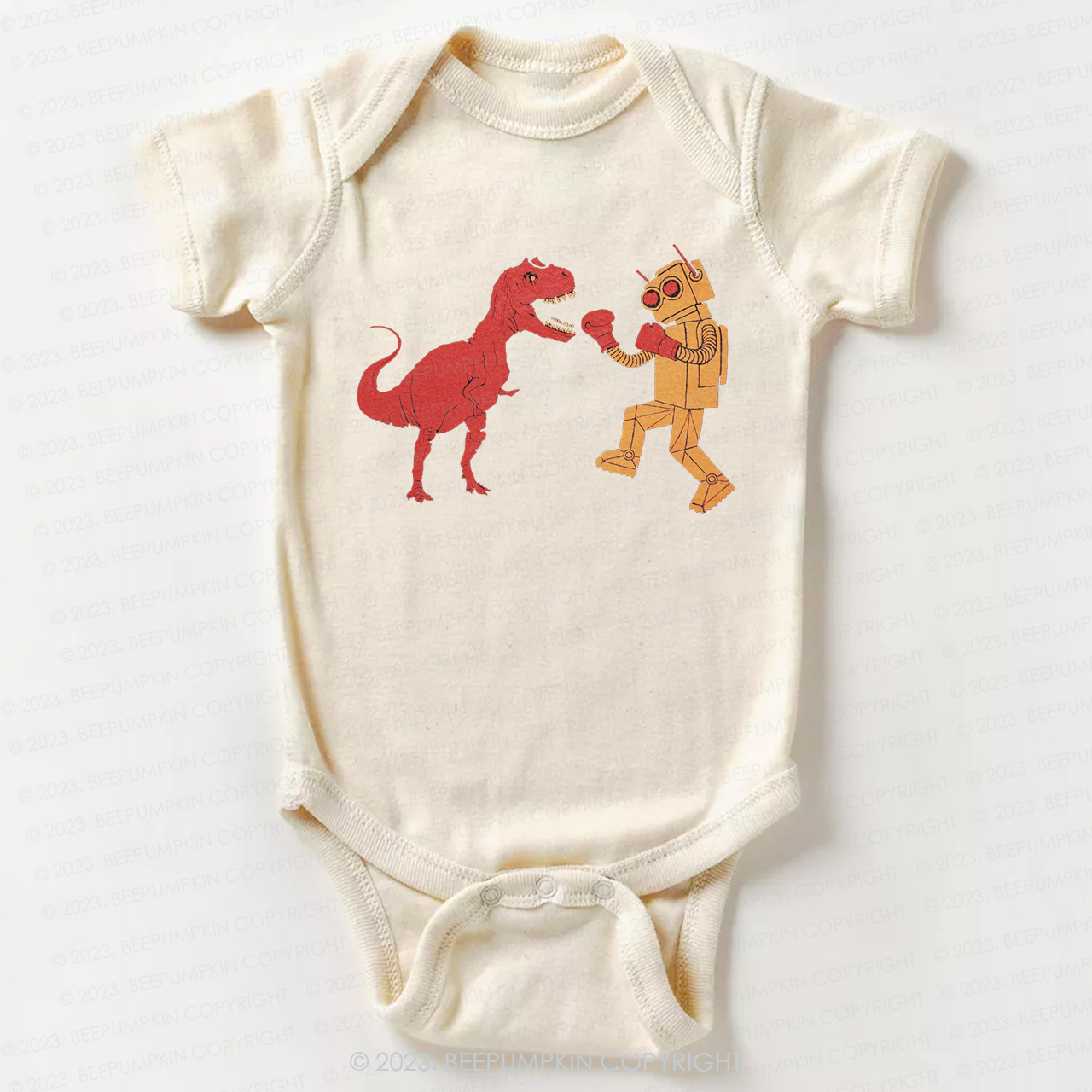 Kids Dinosaur Vs Robot Bodysuit For Baby
