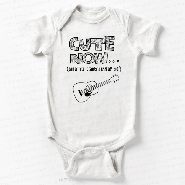 Guitar CUTE NOW Wait Til I Start Jammin Out Bodysuit For Baby