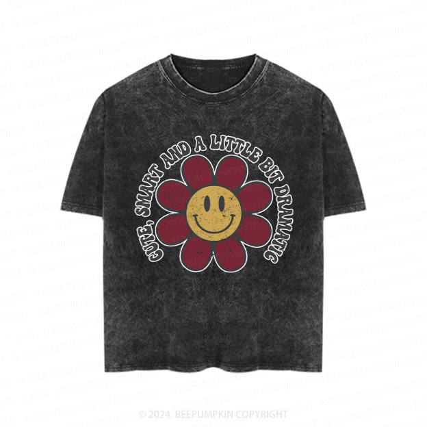 Cute Smart And Dramatic Toddler&Kids Washed Tees      