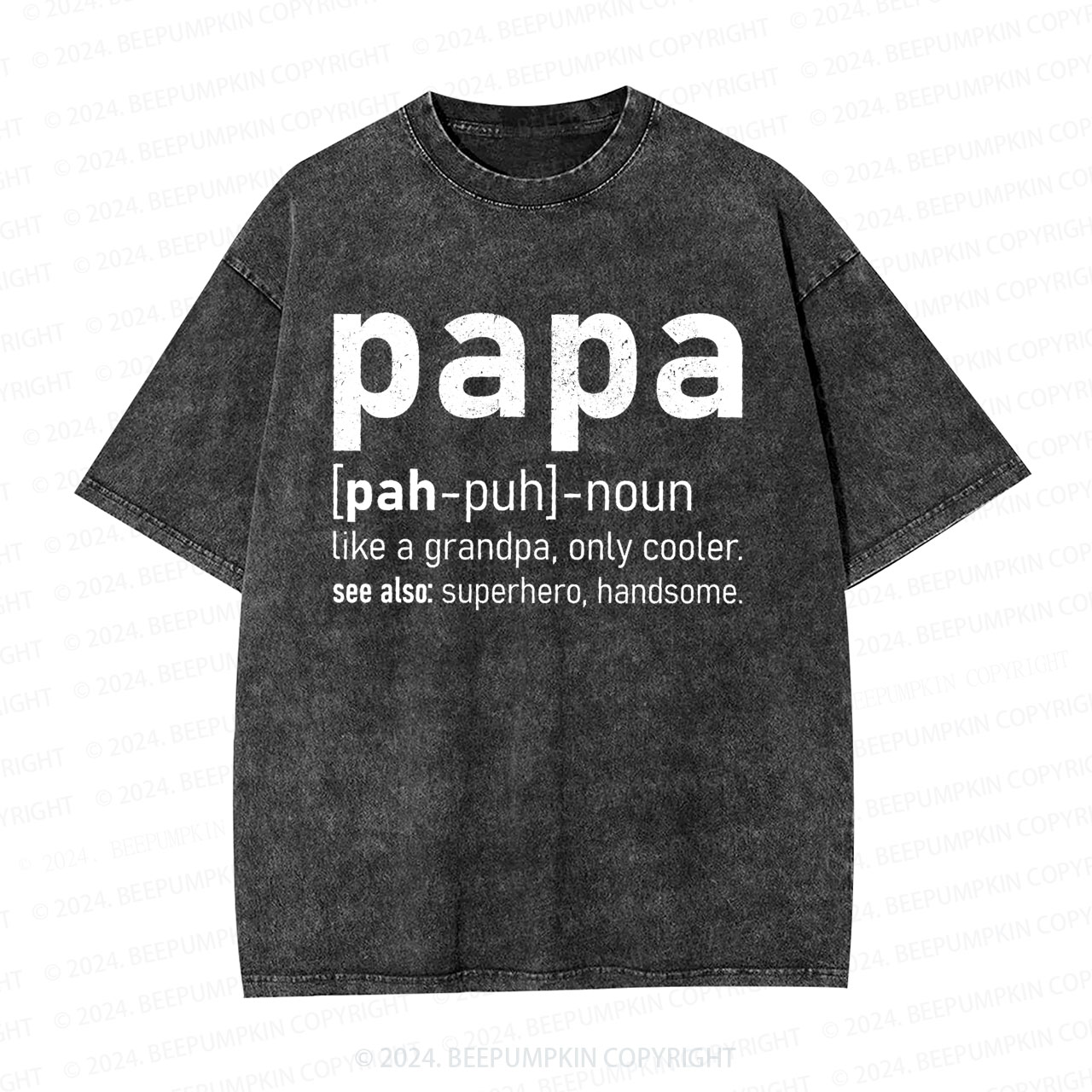 Men's Papa Definition Dad Washed T-Shirts 