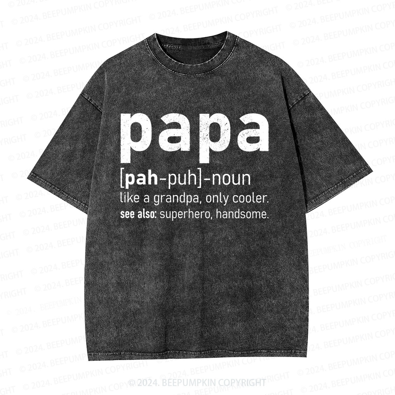 Men's Papa Definition Dad Washed T-Shirts 