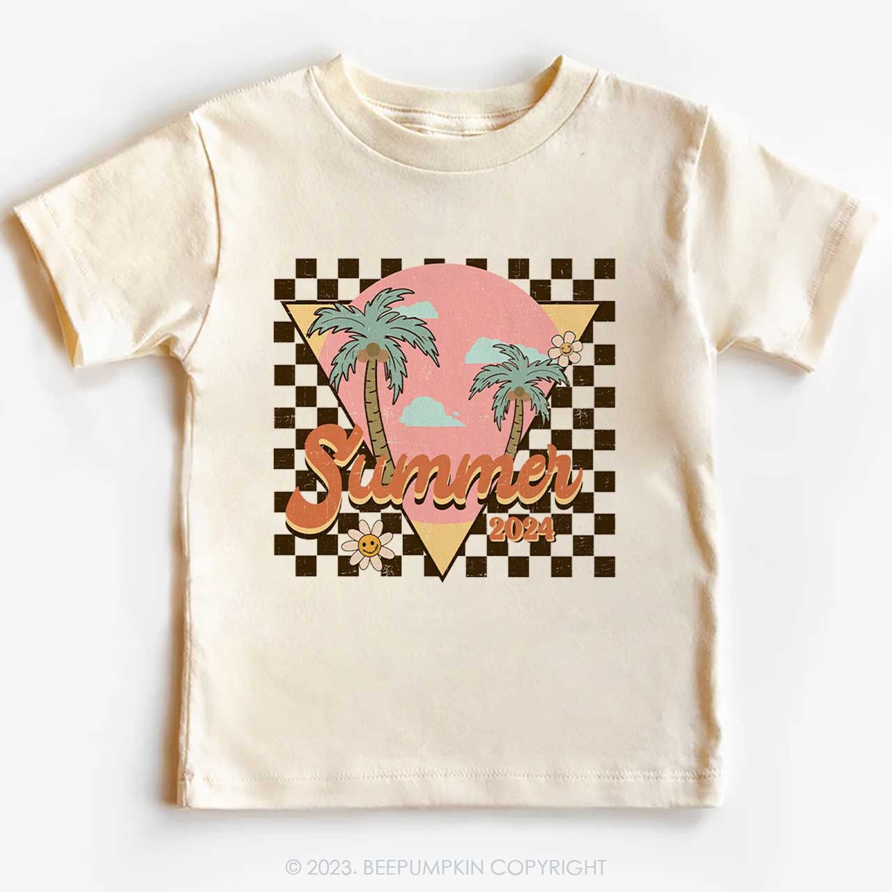 Retro Summer 2024 Palm Tree Kids Shirt