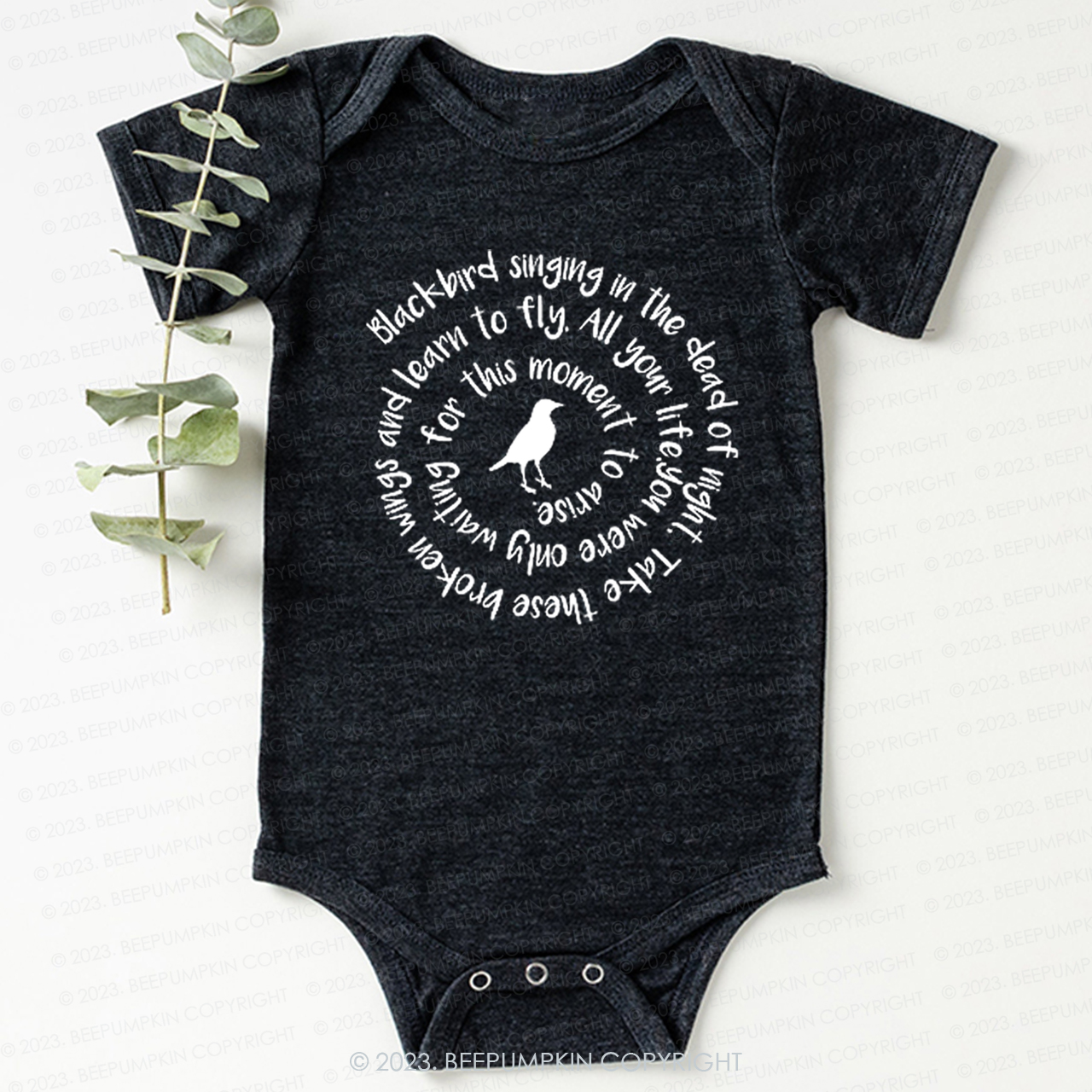 Blackbird Singing In The Dead Of Night Bodysuit For Baby 7