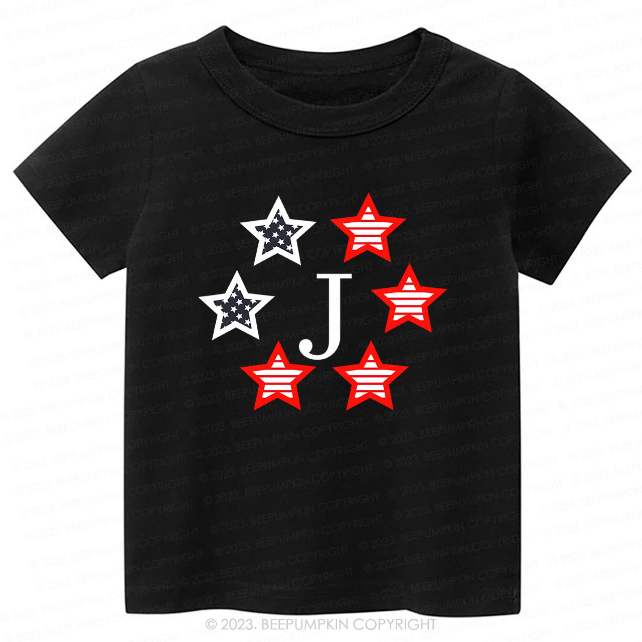 Monogrammed Embroidered Stars Shirt For Kids