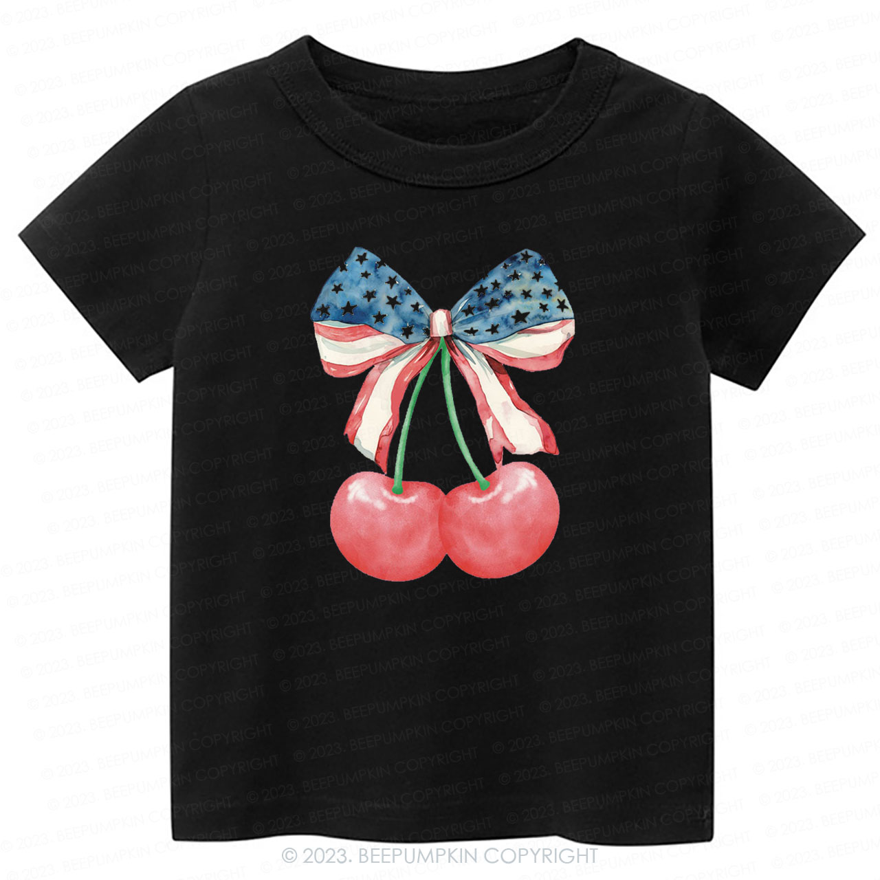 Cherries with American Bow Shirt For Kids