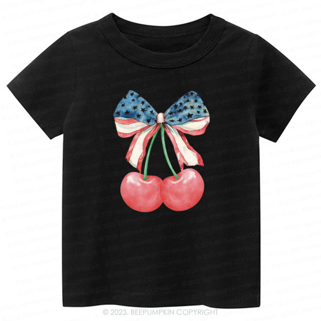 Cherries with American Bow Shirt For Kids