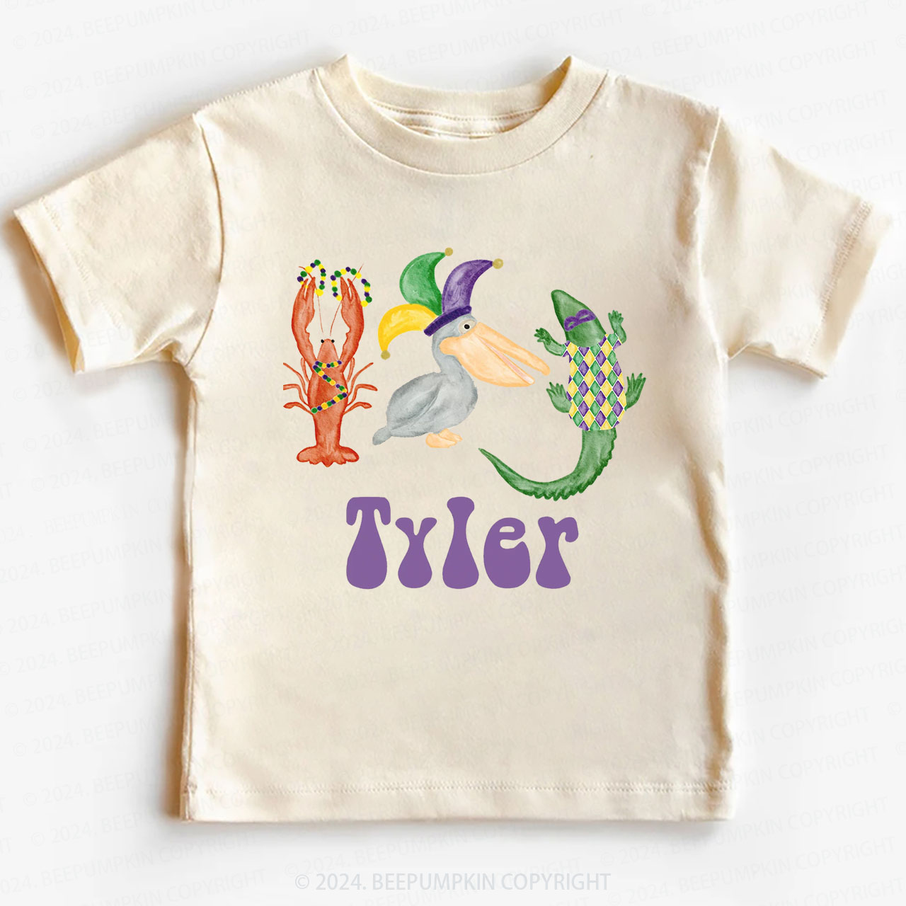 Personalized Mardi Gras Toddler&Kids Tees