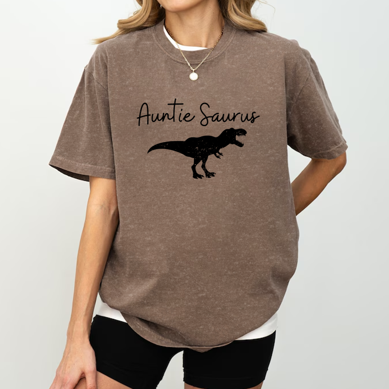 Personalized Saurus Rex Aunt Washed Tees