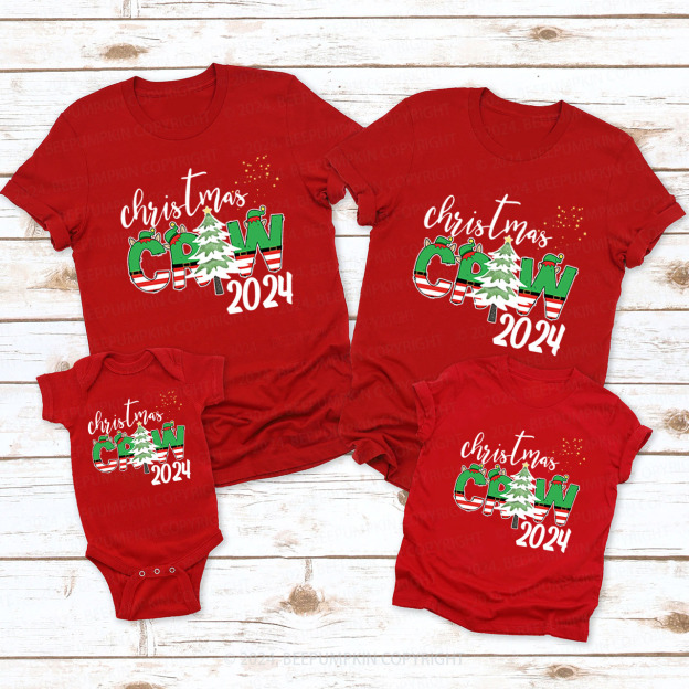 Christmas Elf Doodle 2024 Crew Family Matching Shirt