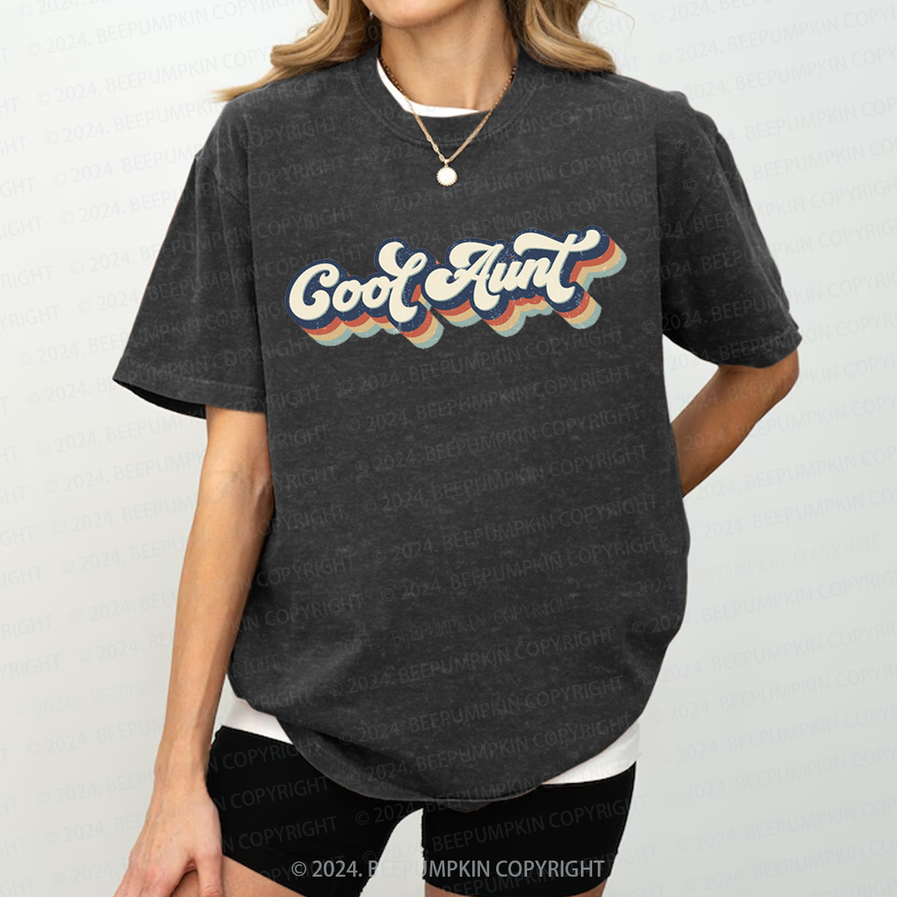 Retro Cool Aunt Auntie Washed Tees