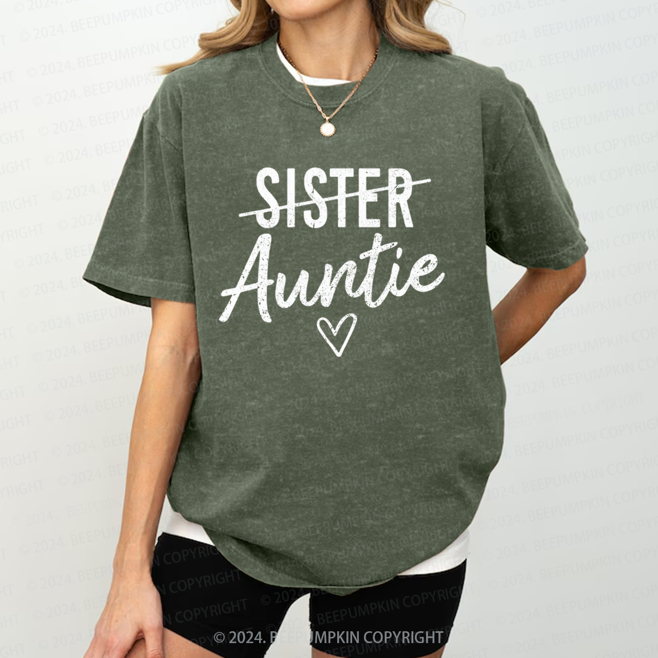 Not Sister But Auntie Funny Auntie Washed Tees