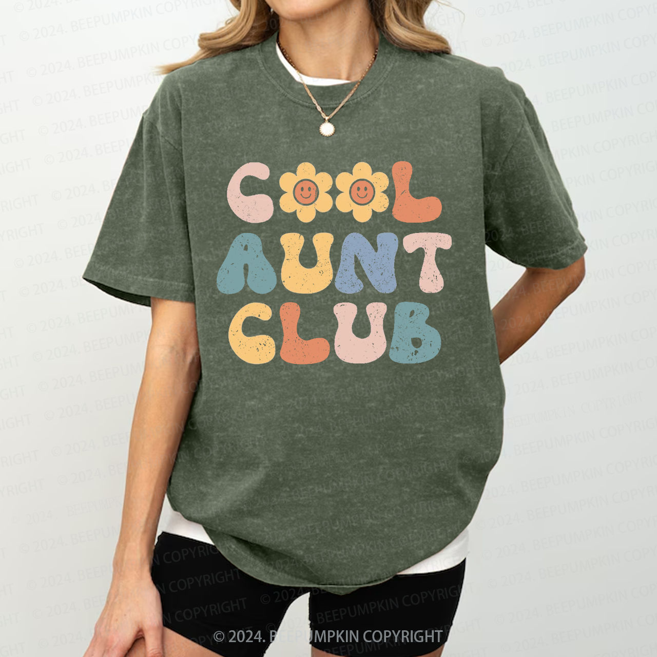 Cool Aunt Club Auntie Washed Tees