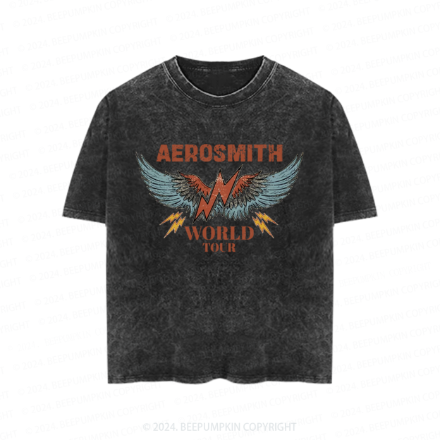 Rock n Band Band Wings Toddler&Kids Washed Tees          