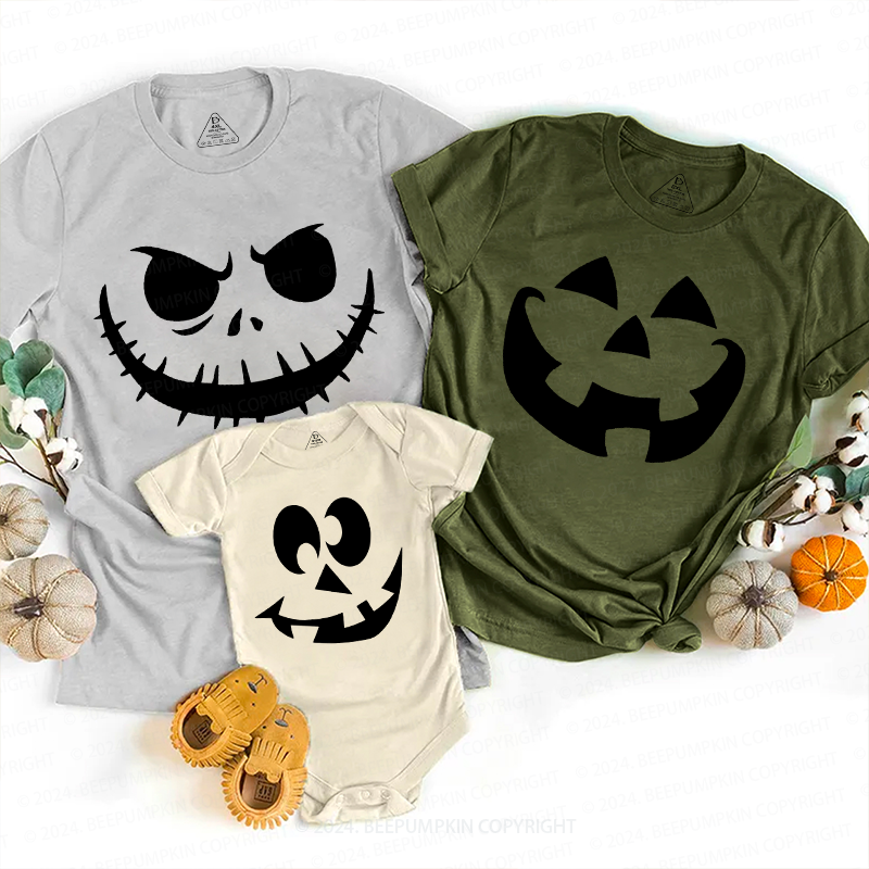  Halloween Pumpkin Face Family Matching Shirts