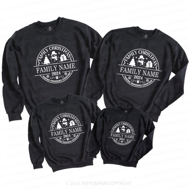 Personalized Christmas Gift Make Memories with the Snowman Family Christmas Sweatshirt