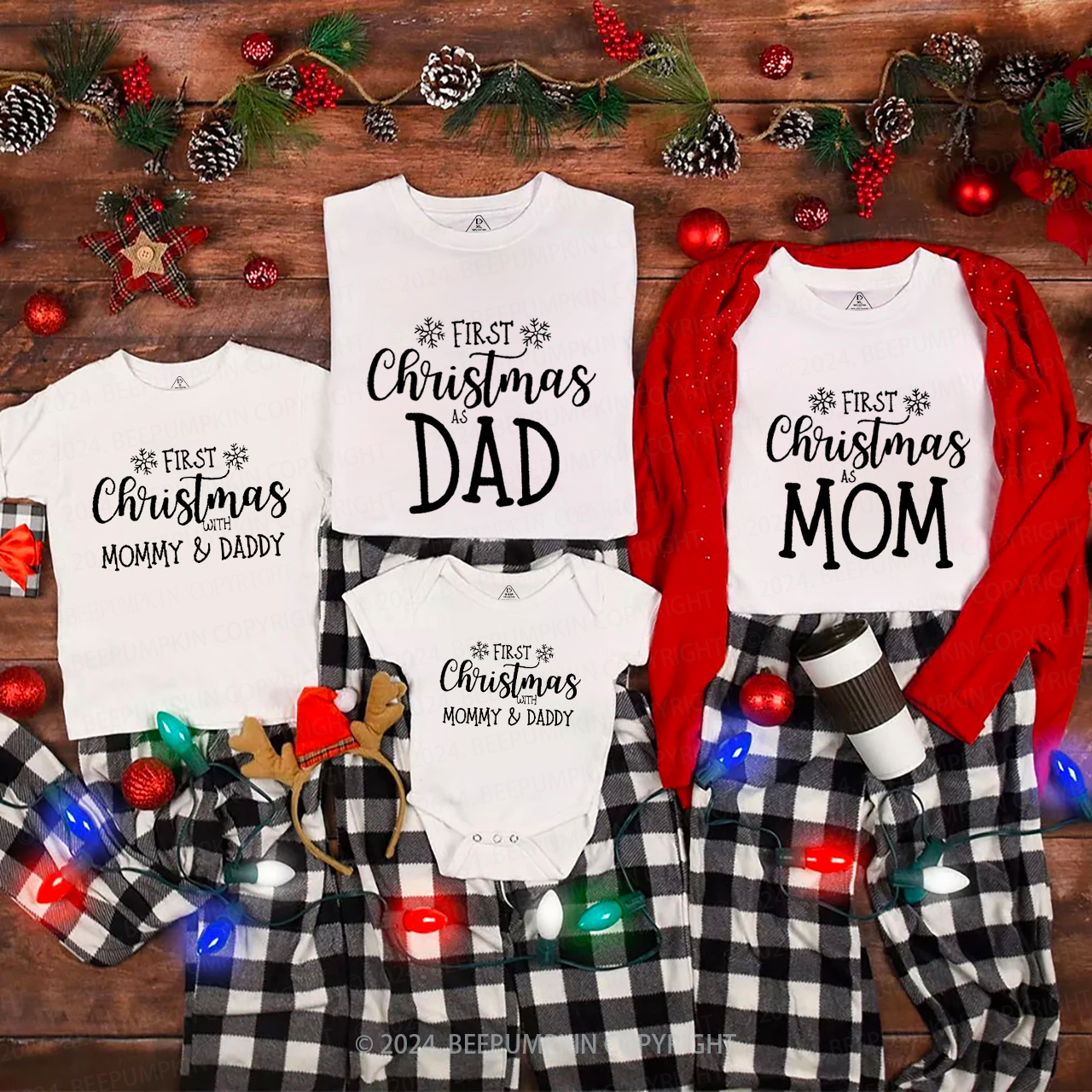 Our First Christmas  Family Matching T-Shirts