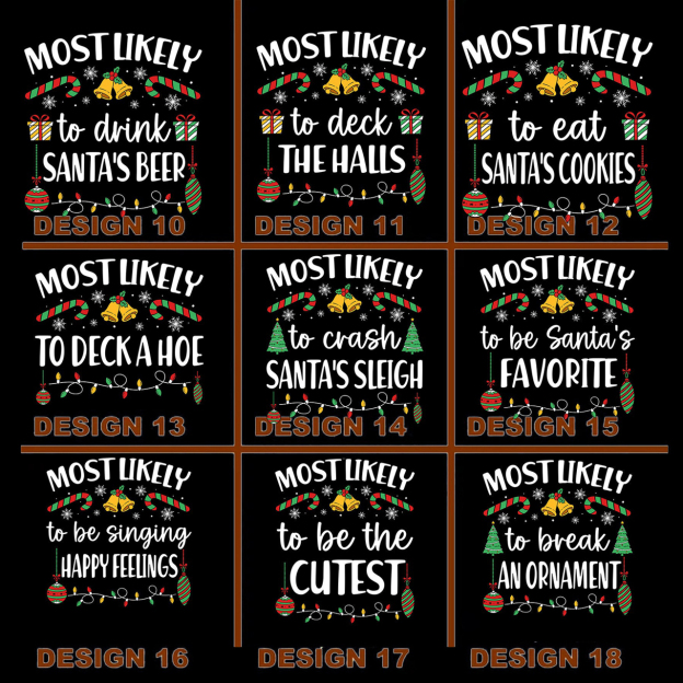 46 Quotes Most Likely Christmas Funny Holiday Matching Shirts