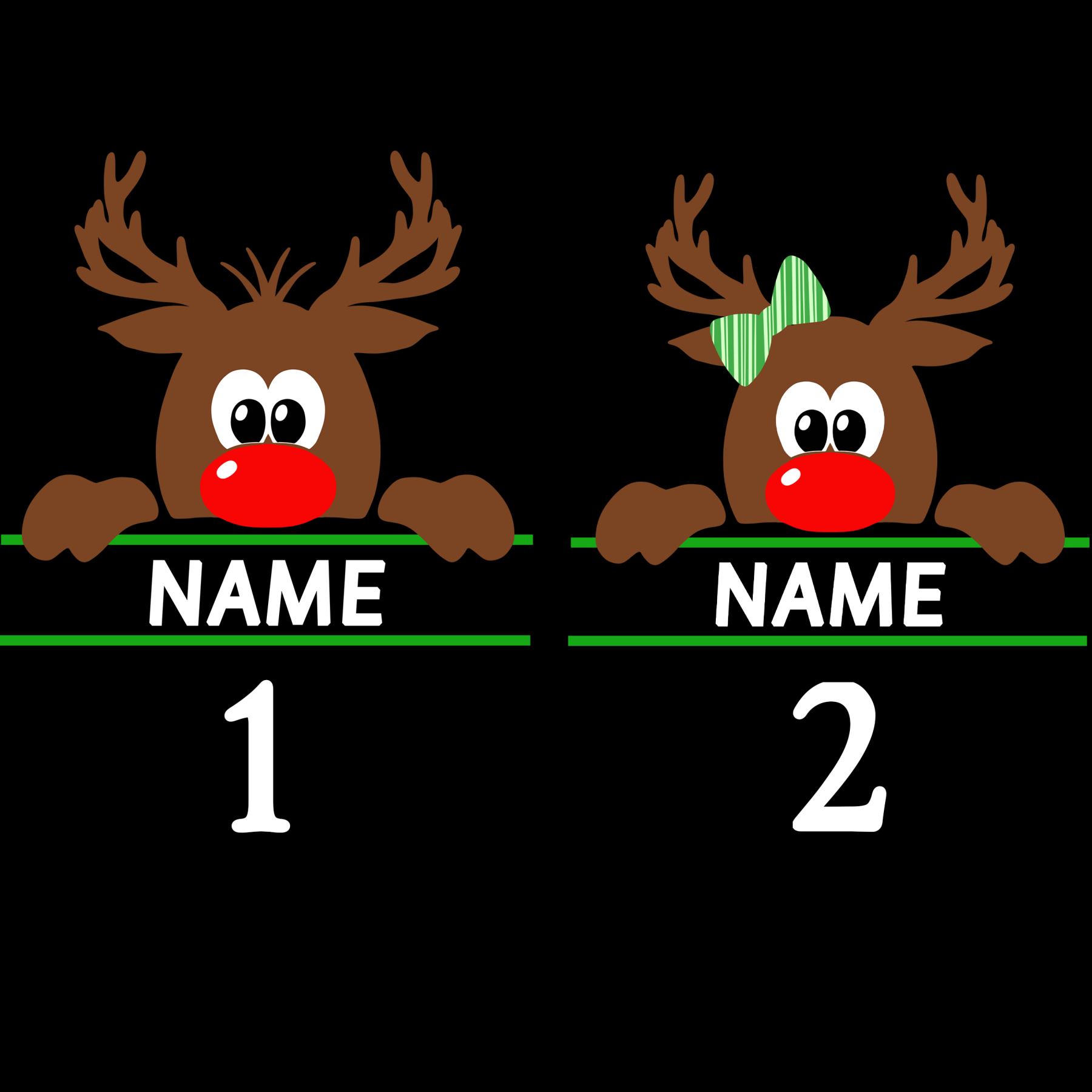 Personalized Reindeer Matching Family Christmas Shirts Beepumpkin