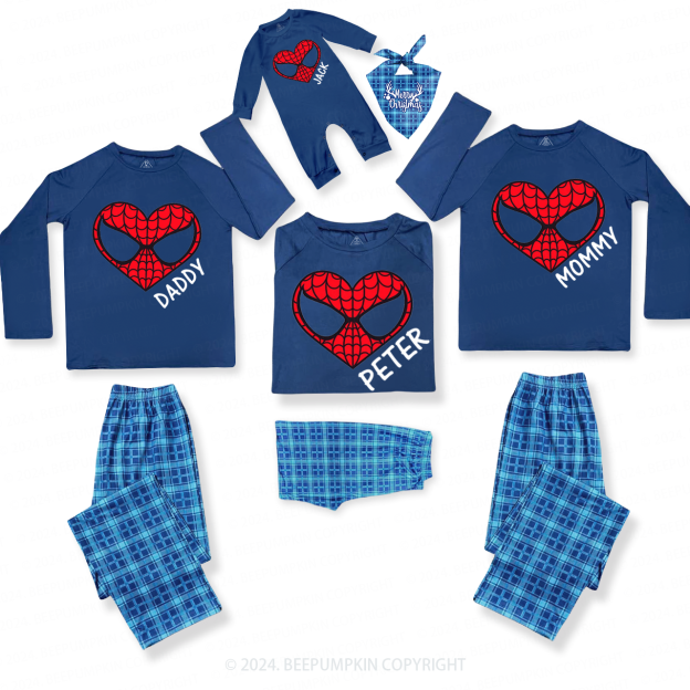 Super Hero Family Matching Blue Pajamas Beepumpkin