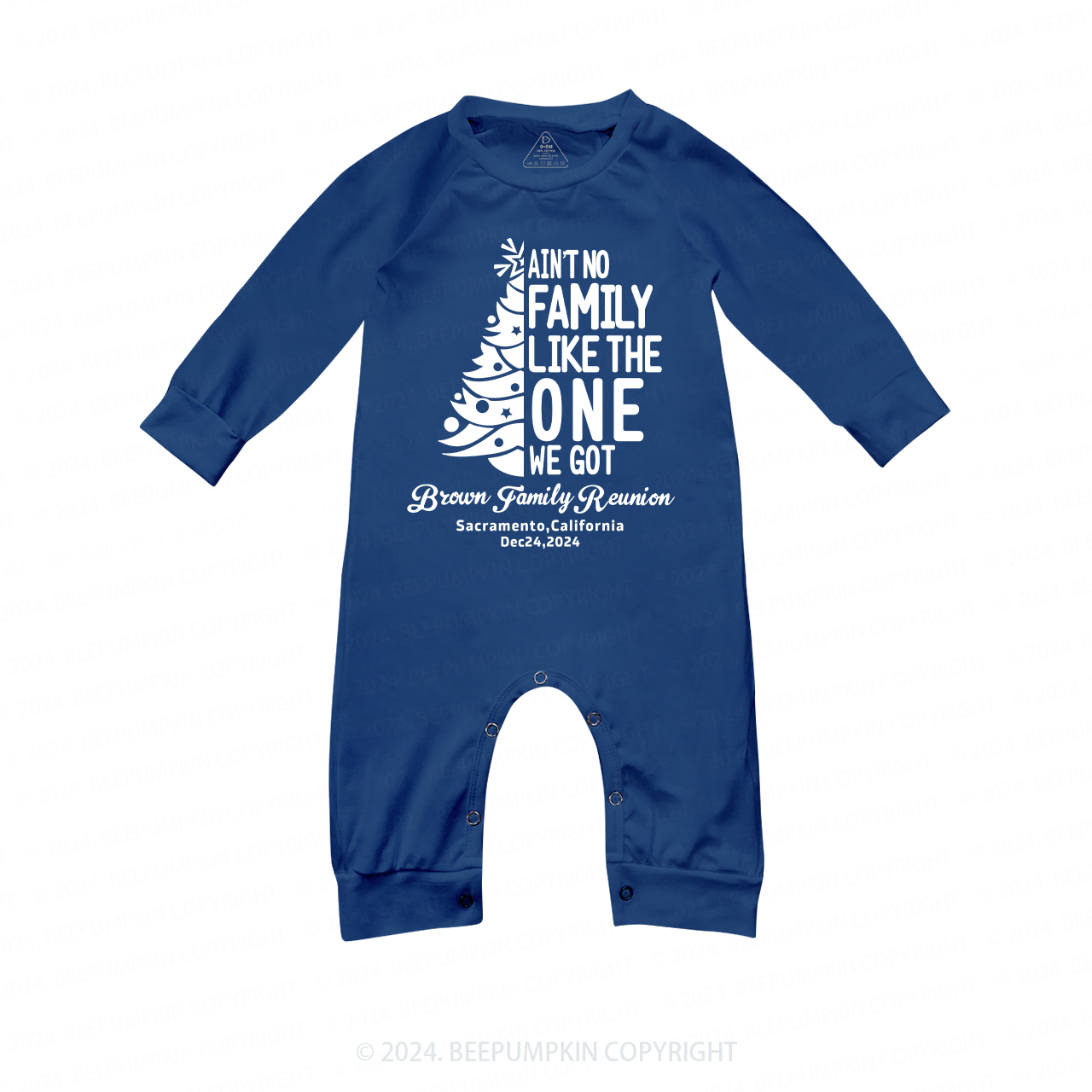 Personalized Ain't No Family Like The One We Got Family Matching Blue Pajamas Beepumpkin