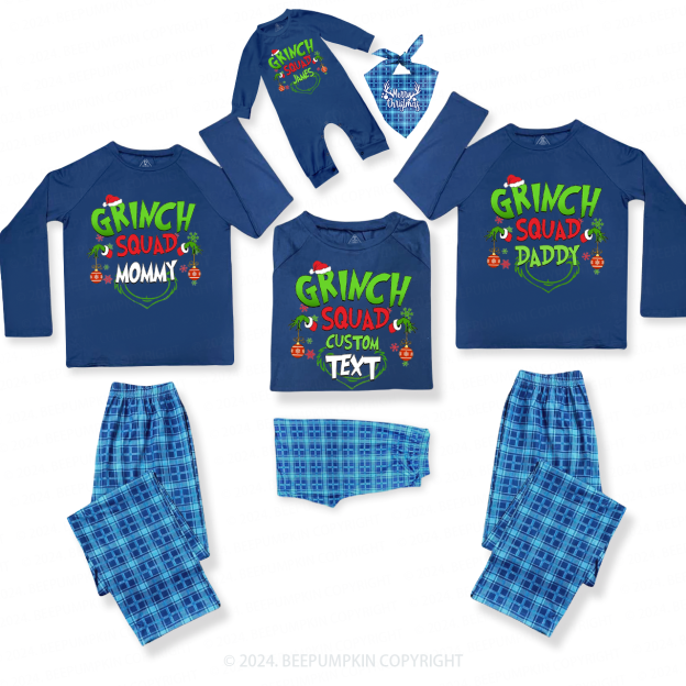 Personalized Candle Lantern Christmas Crew Matching Blue Pajamas Beepumpkin