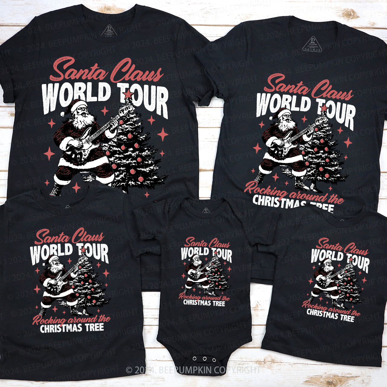 Santa Claus World Tour Family Matching T-Shirts Beepumpkin
