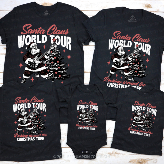  Santa Claus World Tour Family Matching T-Shirts Beepumpkin
