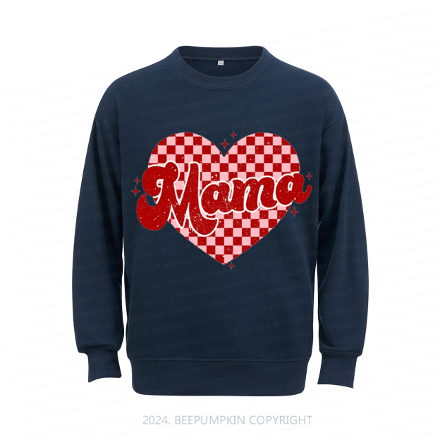 Mama Checkered Heart Sweatshirt For Mama