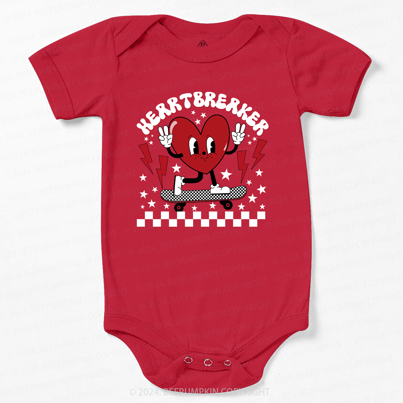HeartBreaker Skateboard Valentine's Day Bodysuit For Baby