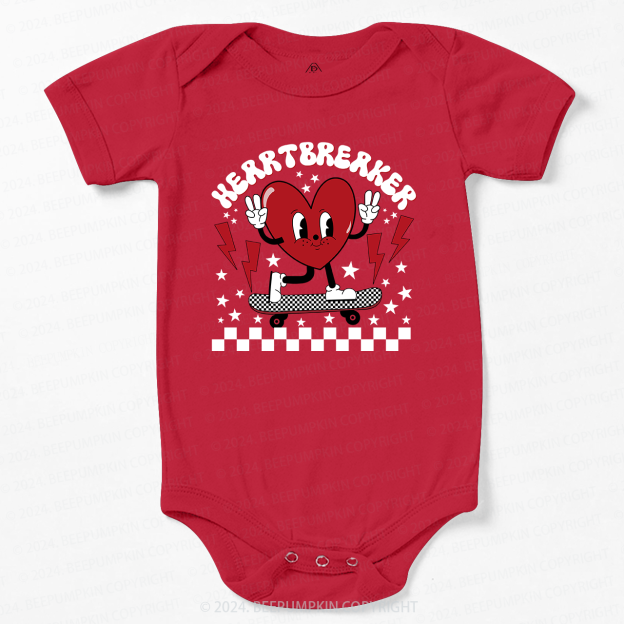 HeartBreaker Skateboard Valentine's Day Bodysuit For Baby