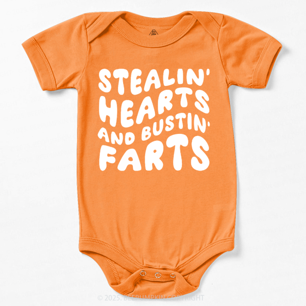 Stealin Hearts And Bustin Farts Valentine's Day Bodysuit Beepumpkin