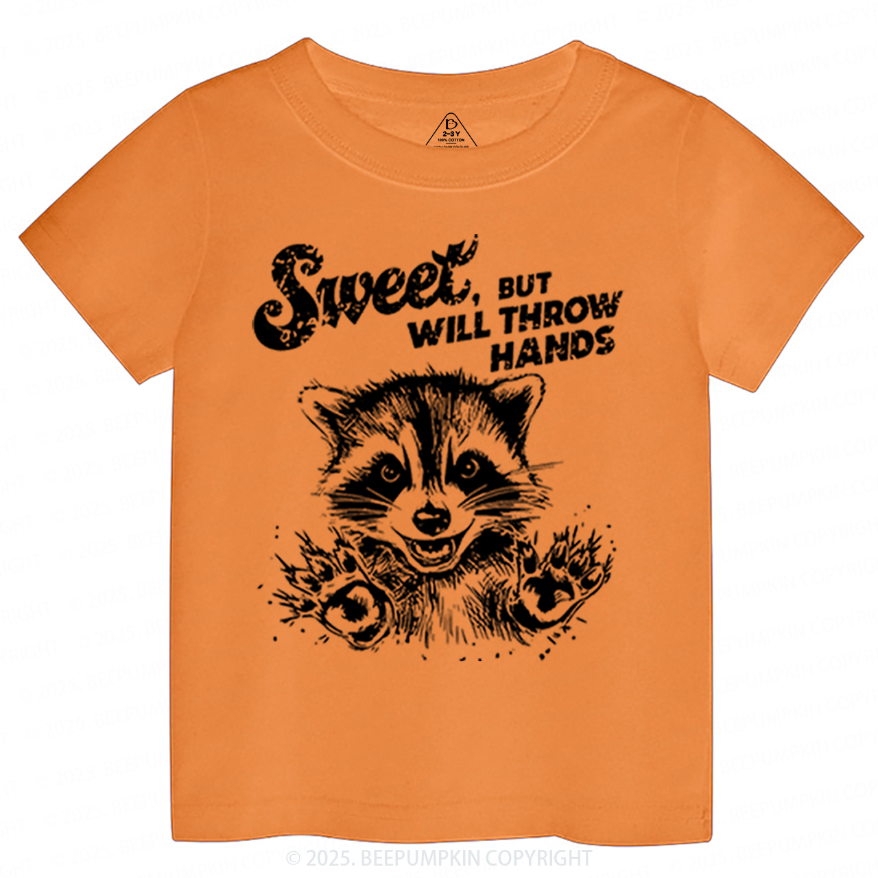 Sweet But Will Throw Hand Toddler&Kid's Tees Beepumpkin